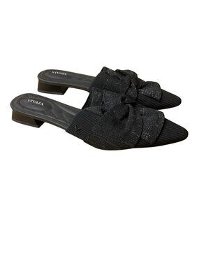 Vivaia Yaffa Pro Pointed Toe Rainbow Sparkle Bow Mules Sz 43 (EU) Holiday Event